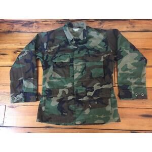 Tru Spec Military Woodland Camo Button Down Uniform Long Sleeve Shirt M Reg 45"